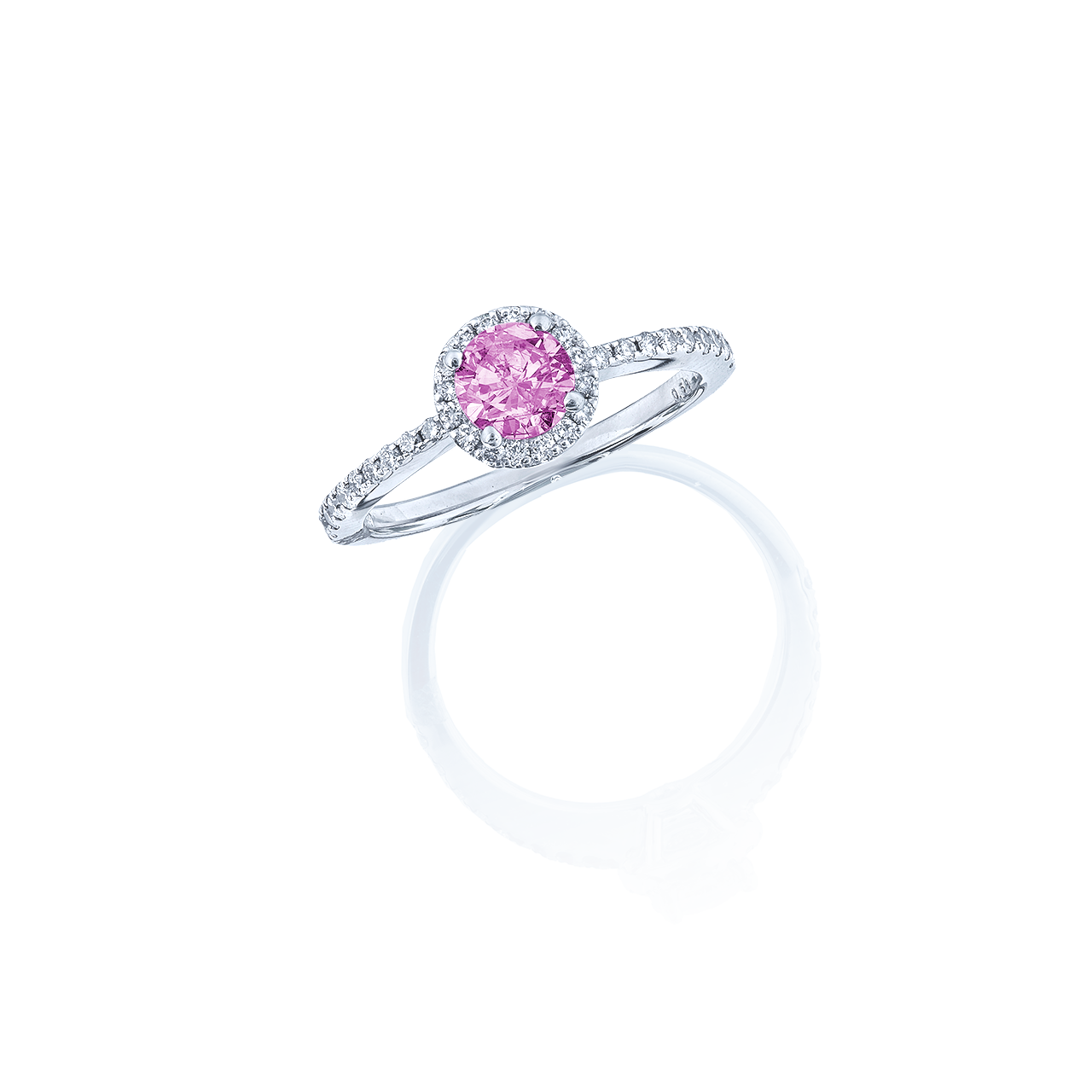 GIA 0.53克拉 粉紫鑽鑽戒 Fancy Pink -Purple Colored Diamond and Diamond Ring