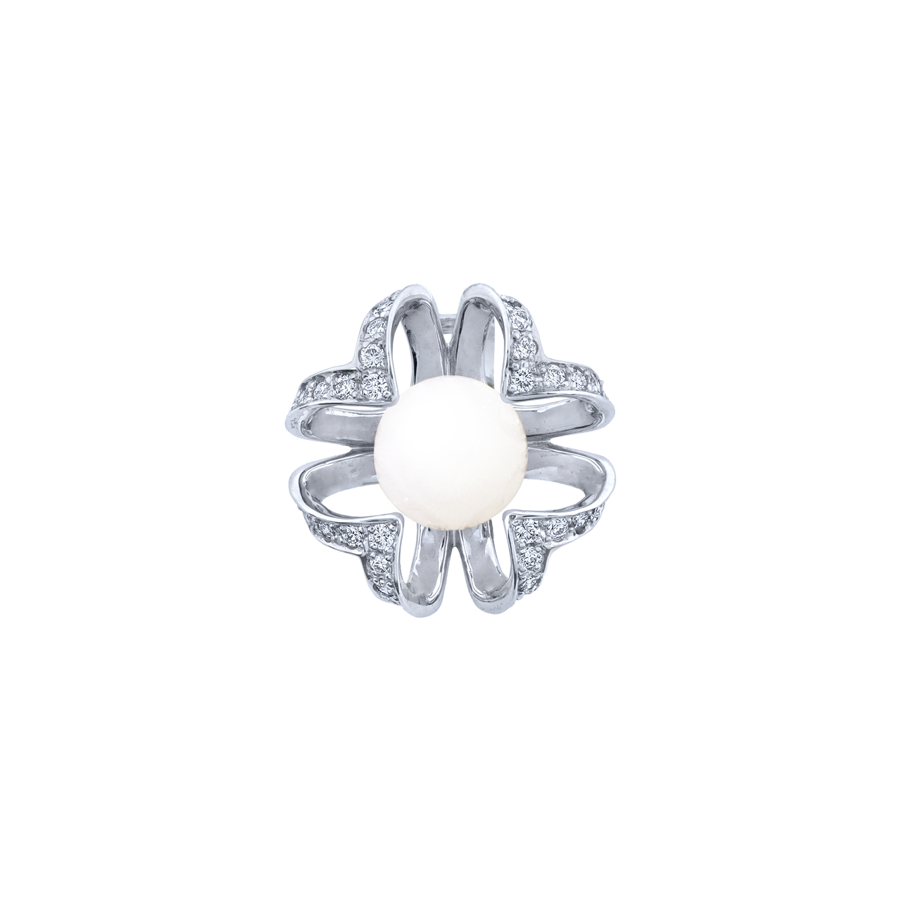 1.85克拉 天然珍珠鑽石胸針 Natural Pearl Diamond Brooch