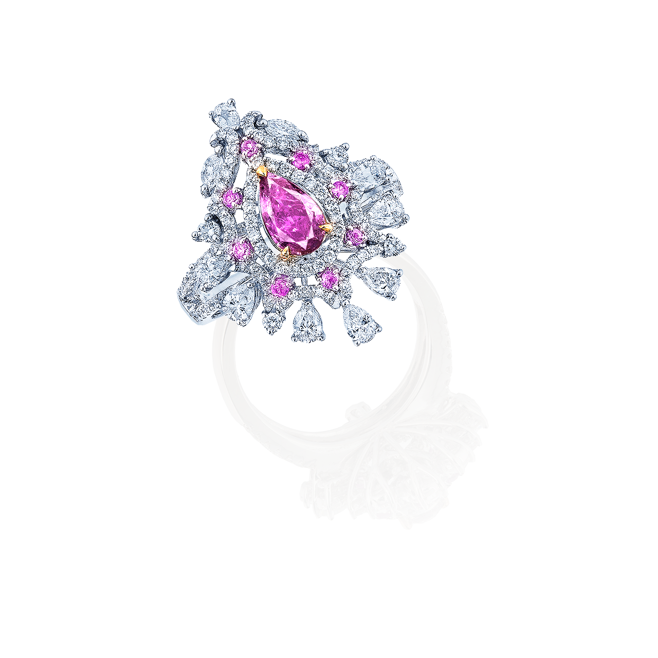 GIA 紫粉鑽戒 0.50 克拉Fancy Purple-Pink Colored Diamond and Diamond Ring