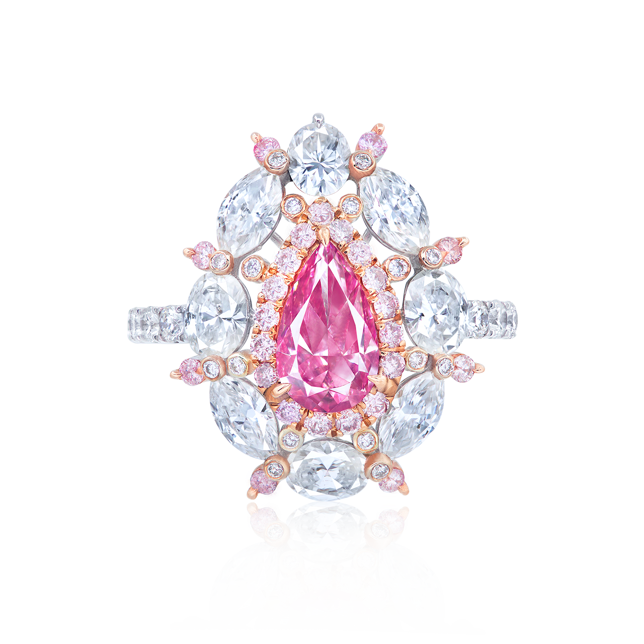 GIA 1.03克拉 艷彩紫粉鑽鑽戒
Fancy Vivid Purplish Pink Colored 
Diamond and Diamond Ring